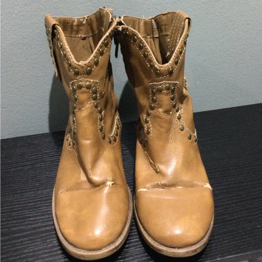 Olsenboye Ankle Booties with Decorative Western Stitching